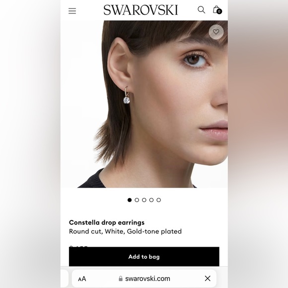 SOLD ✅ Swarovski Constella Drop Earrings in Gold - Picture 2 of 4